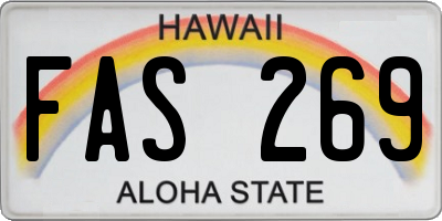 HI license plate FAS269