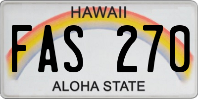 HI license plate FAS270