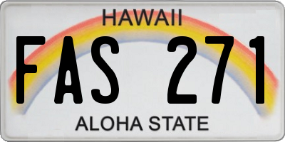HI license plate FAS271