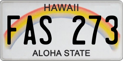 HI license plate FAS273
