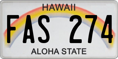 HI license plate FAS274