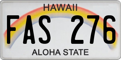 HI license plate FAS276