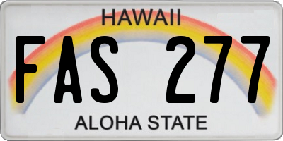 HI license plate FAS277