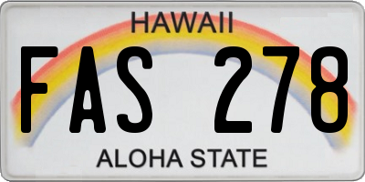 HI license plate FAS278