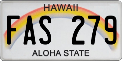 HI license plate FAS279