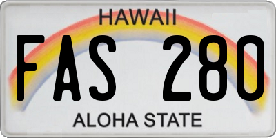 HI license plate FAS280