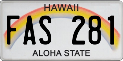 HI license plate FAS281