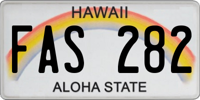 HI license plate FAS282