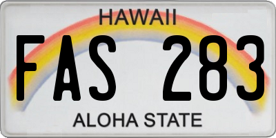 HI license plate FAS283