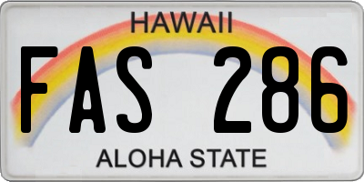 HI license plate FAS286