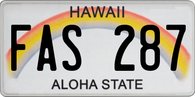 HI license plate FAS287