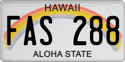 HI license plate FAS288
