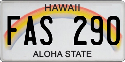 HI license plate FAS290