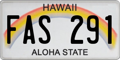 HI license plate FAS291