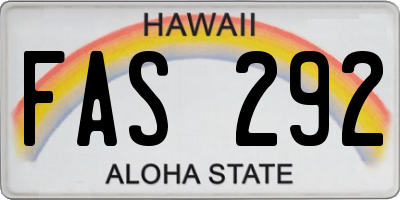 HI license plate FAS292