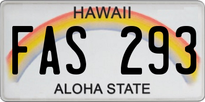 HI license plate FAS293