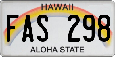 HI license plate FAS298