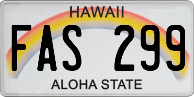 HI license plate FAS299