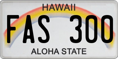 HI license plate FAS300