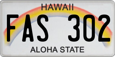 HI license plate FAS302