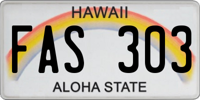 HI license plate FAS303