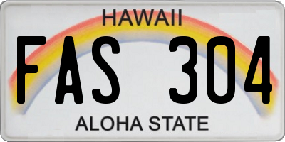 HI license plate FAS304