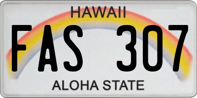 HI license plate FAS307