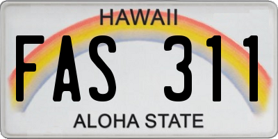 HI license plate FAS311