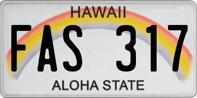 HI license plate FAS317