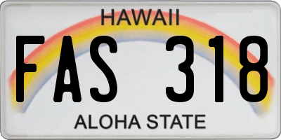 HI license plate FAS318