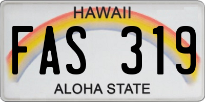 HI license plate FAS319