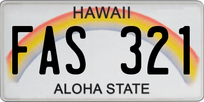 HI license plate FAS321