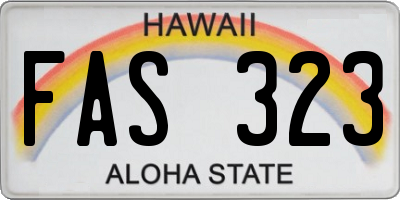 HI license plate FAS323