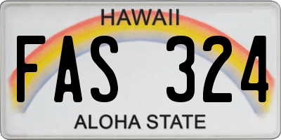 HI license plate FAS324