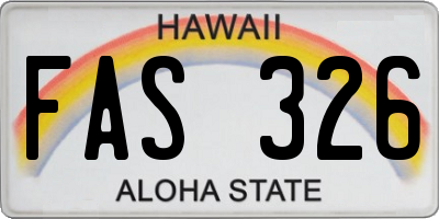 HI license plate FAS326