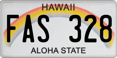 HI license plate FAS328