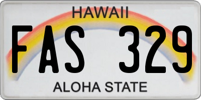 HI license plate FAS329