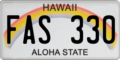 HI license plate FAS330