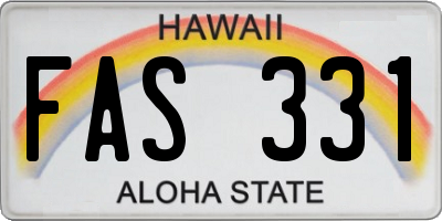 HI license plate FAS331