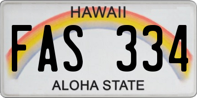 HI license plate FAS334