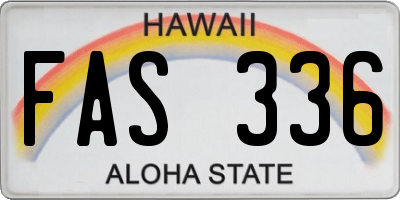HI license plate FAS336