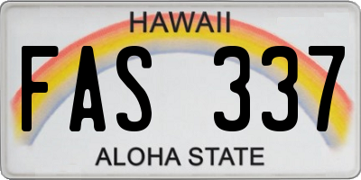 HI license plate FAS337