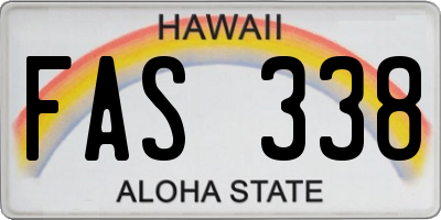 HI license plate FAS338