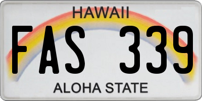 HI license plate FAS339