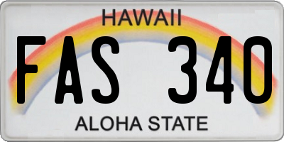 HI license plate FAS340