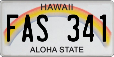 HI license plate FAS341