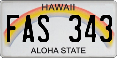 HI license plate FAS343