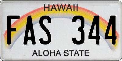 HI license plate FAS344