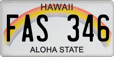 HI license plate FAS346