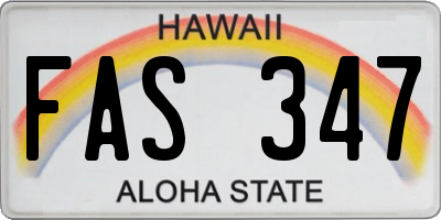HI license plate FAS347
